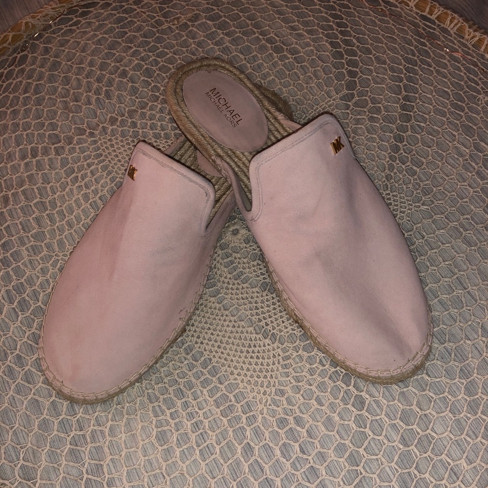 Michael Kors Pink Suede Hasting Slides size 9
